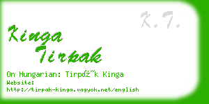 kinga tirpak business card